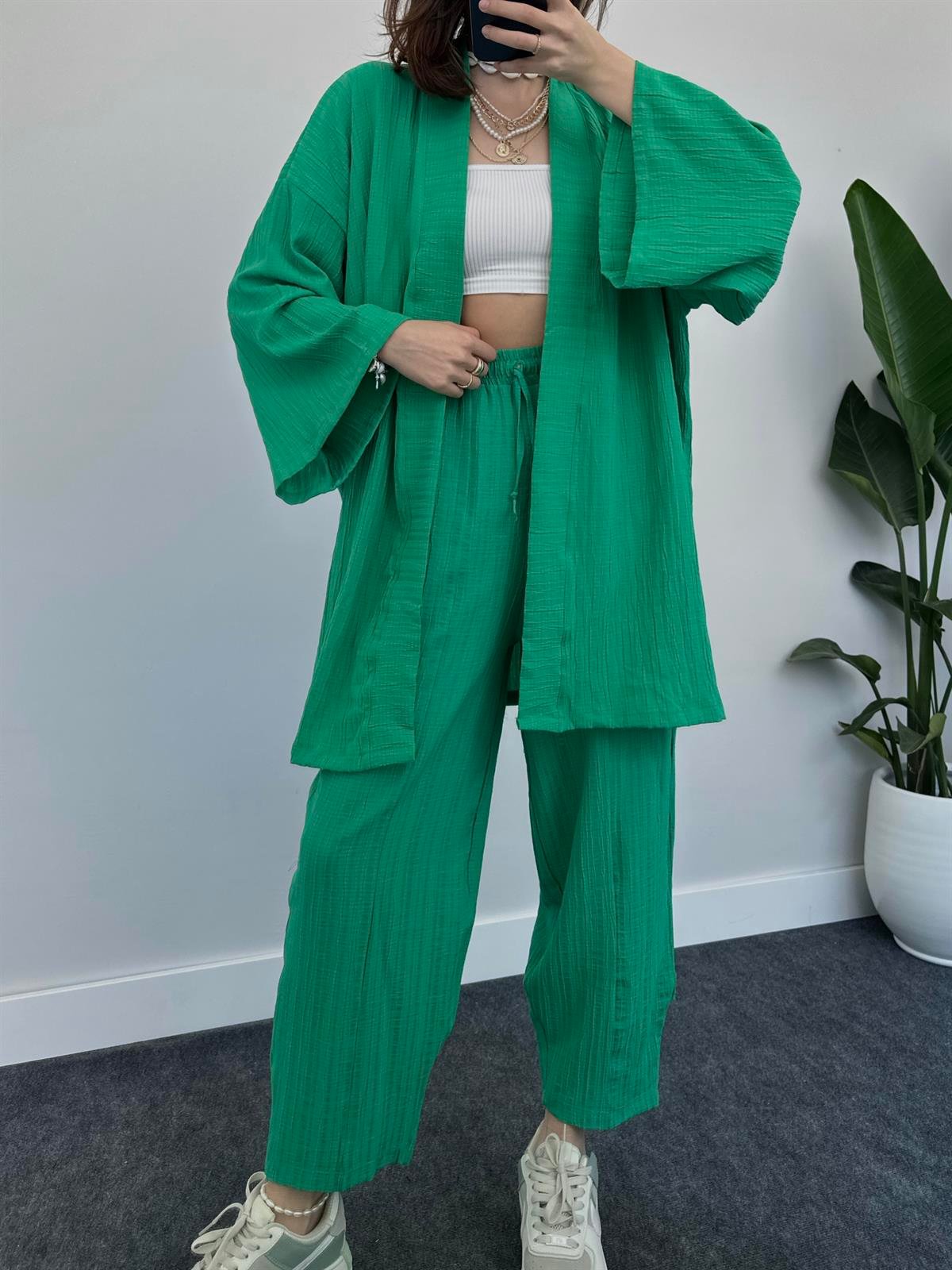 Belzia Benetton Gofre Kimono Takım