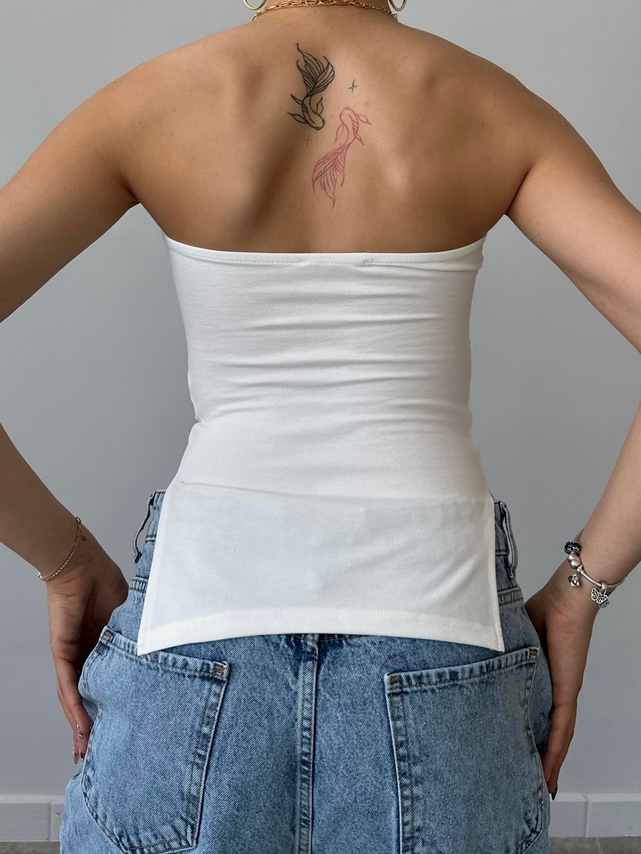 Elod Straplez Beyaz Crop