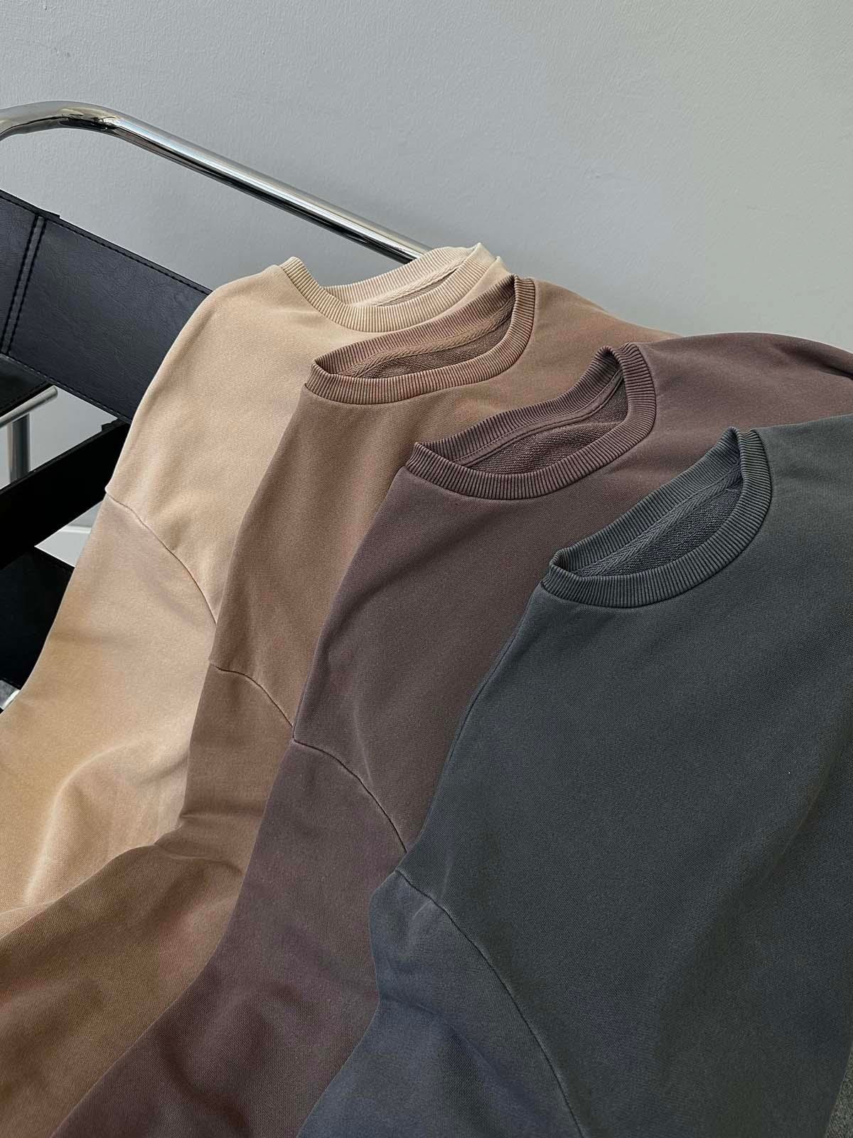 Fred Bej Oversize Yıkamalı Sweatshirt