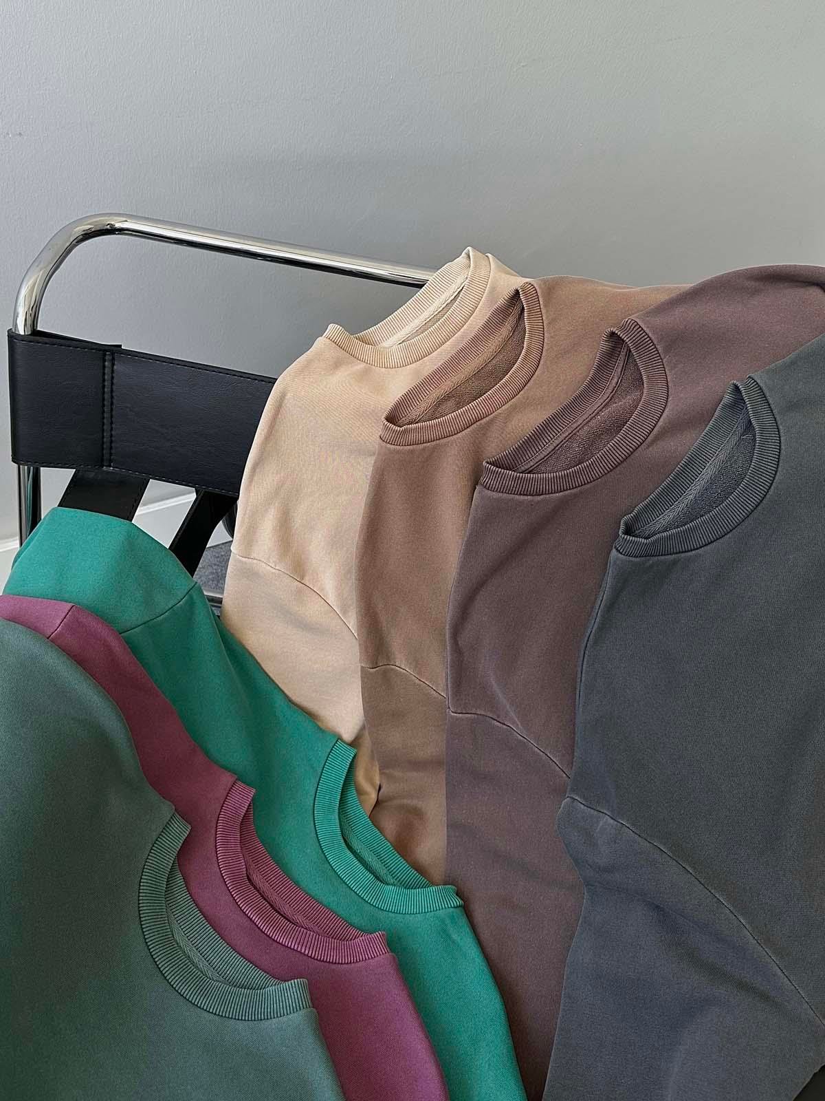 Fred Kahve Oversize Yıkamalı Sweatshirt