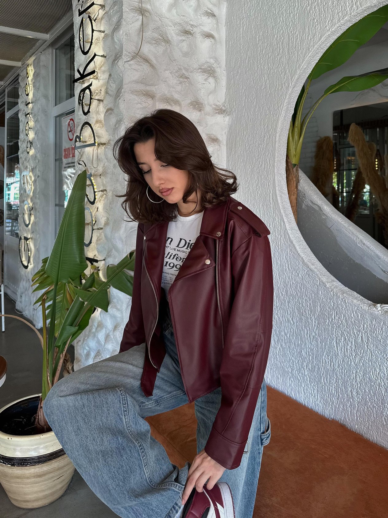 Triana Bordo Deri Ceket