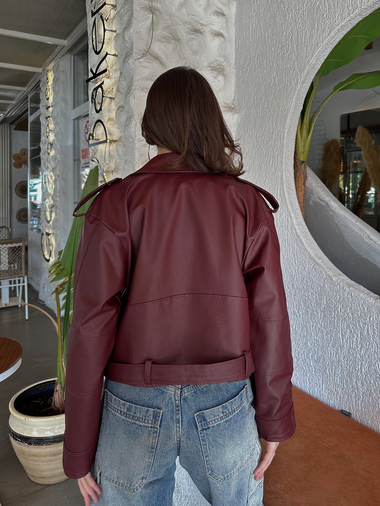 Triana Bordo Deri Ceket