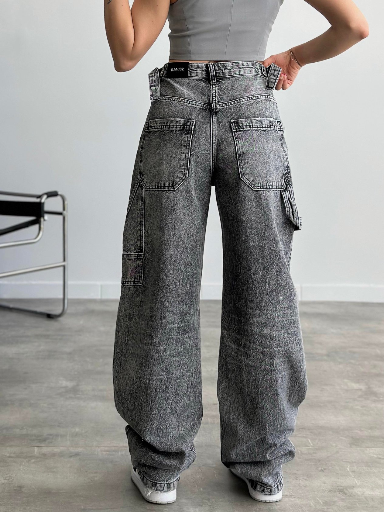 Wide Leg Balloon Fit Carpenter Jean