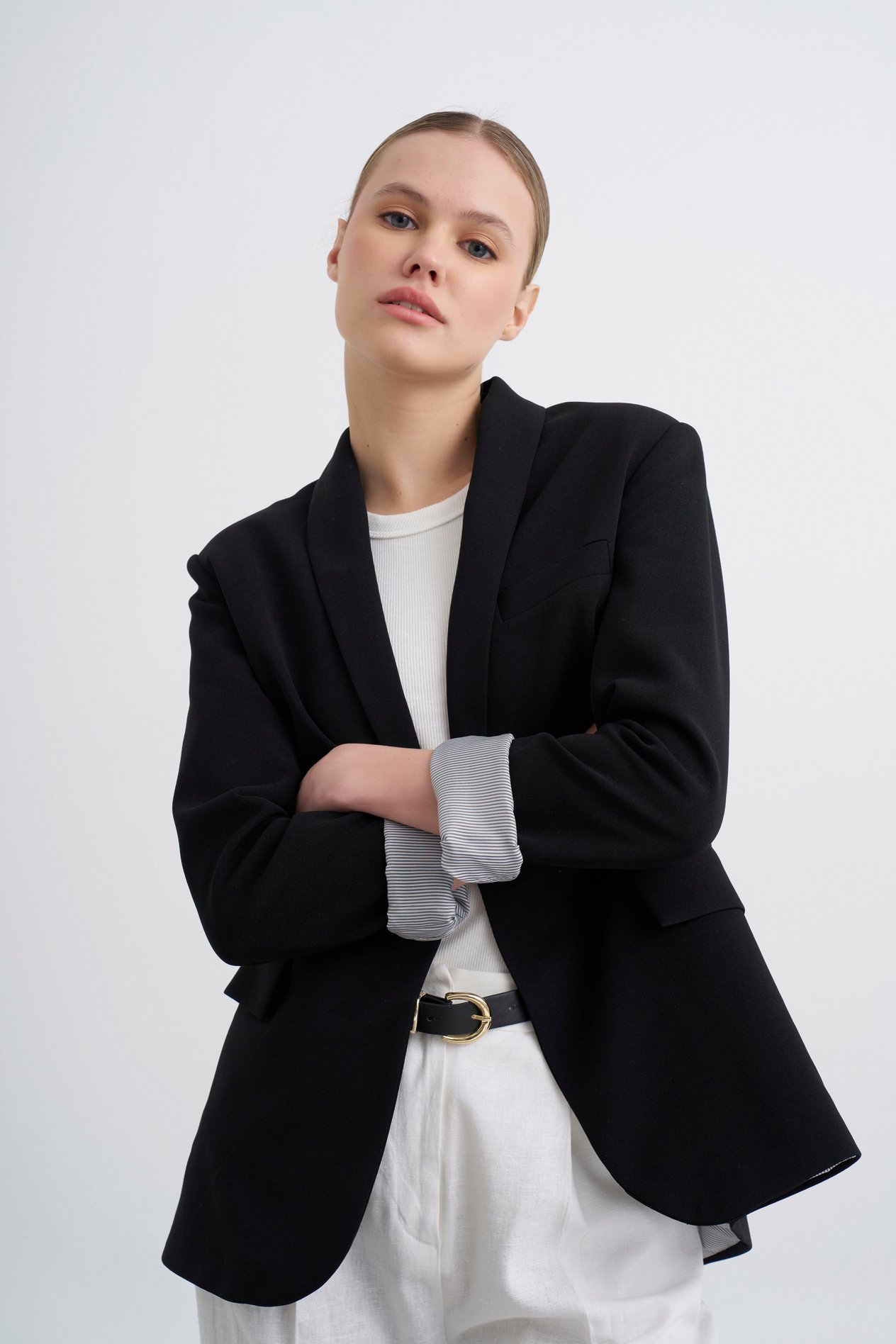 ASTARLI BLAZER CEKET-9440 - SİYAH