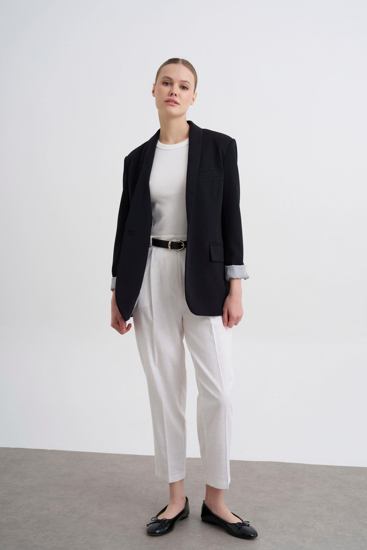 ASTARLI BLAZER CEKET-9440 - SİYAH