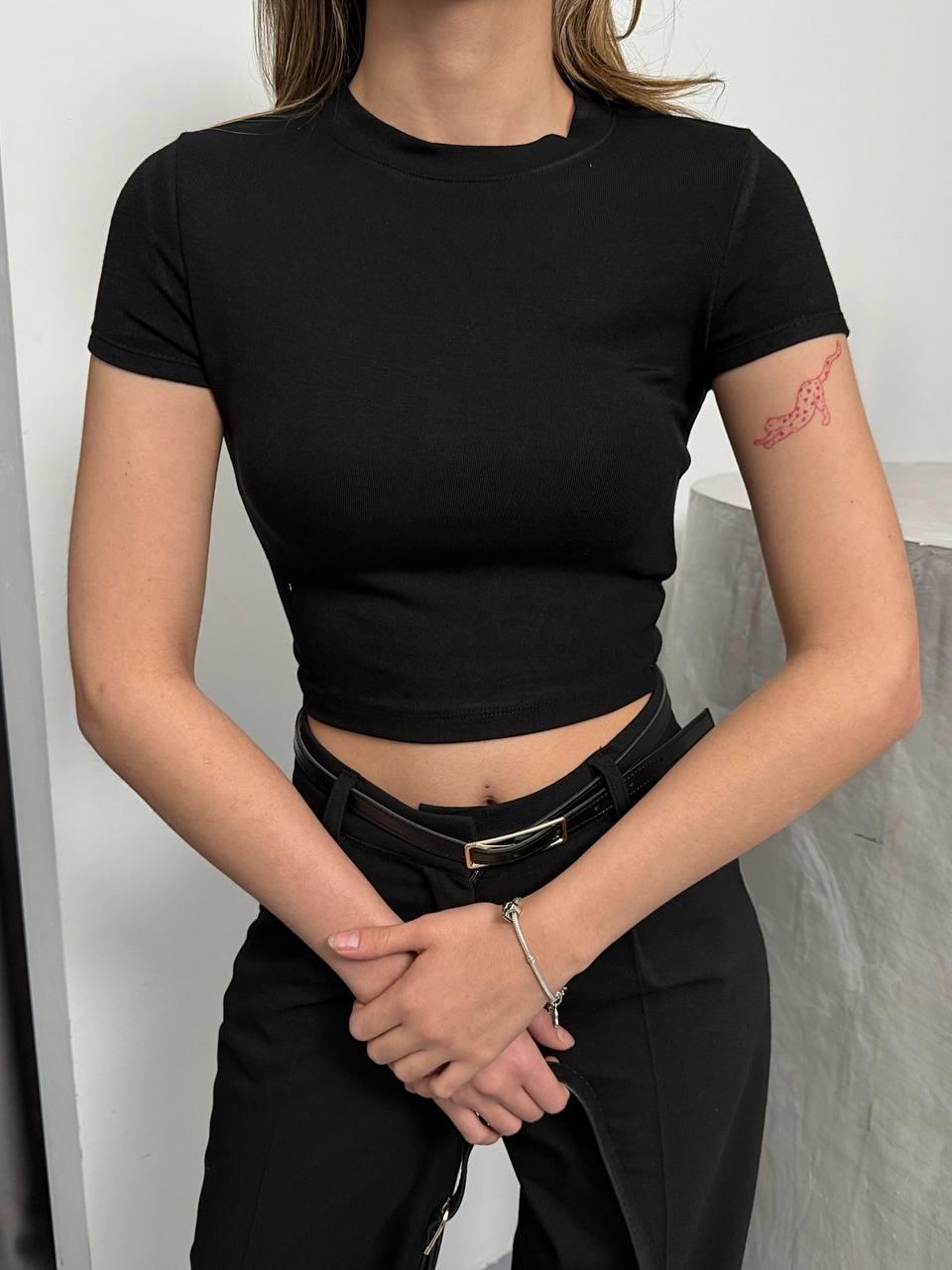 BASIC CROP -2413 - SİYAH