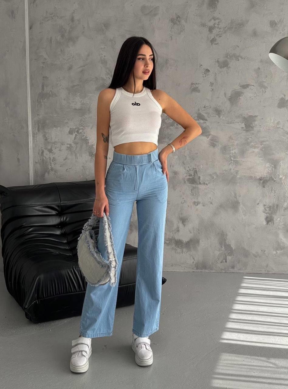 CIRTLI KOT PANTOLON-1298 - MAVİ