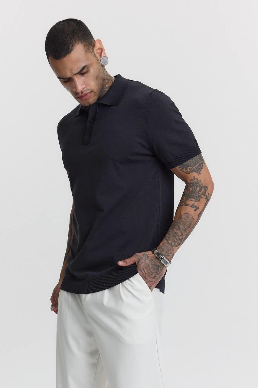 DÜĞMELİ POLO YAKA T-SHIRT-B-053 - LACİVERT