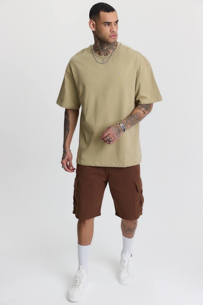 OVERSIZE BASIC T-SHIRT-3002 - HAKİ