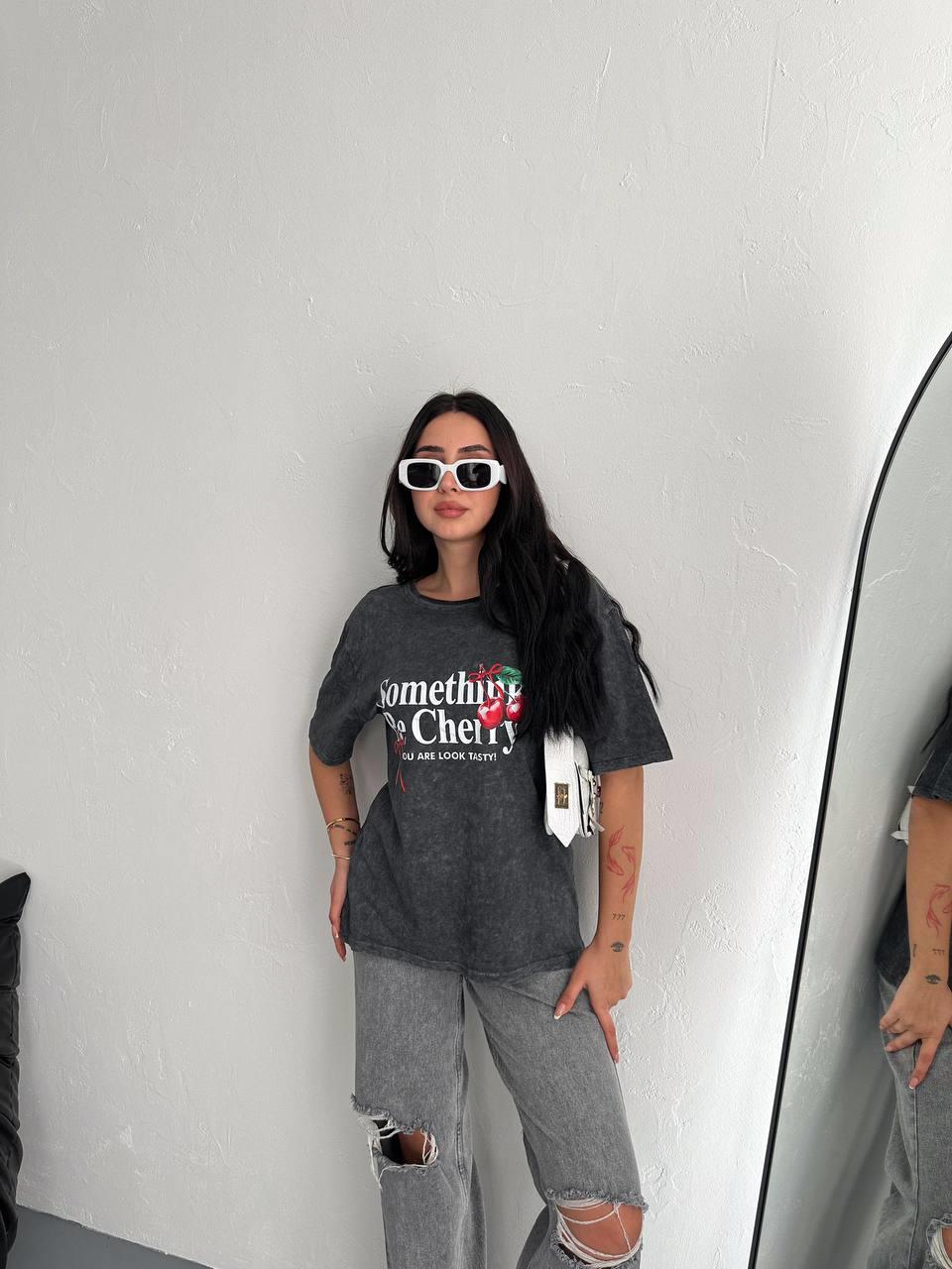 SOMETHING YIKAMALI T-SHIRT-1741 - FÜME