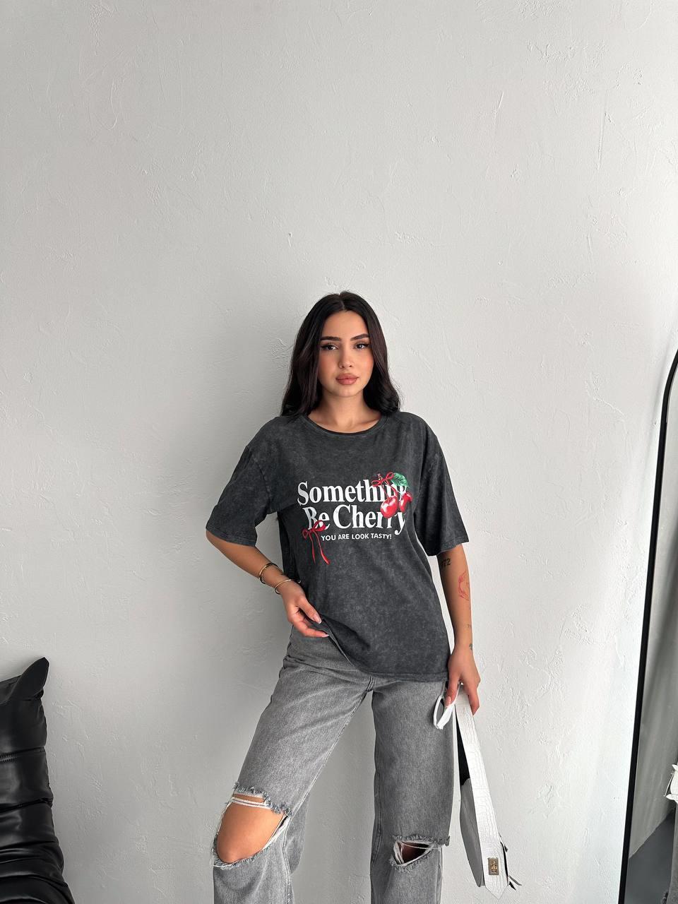 SOMETHING YIKAMALI T-SHIRT-1741 - FÜME