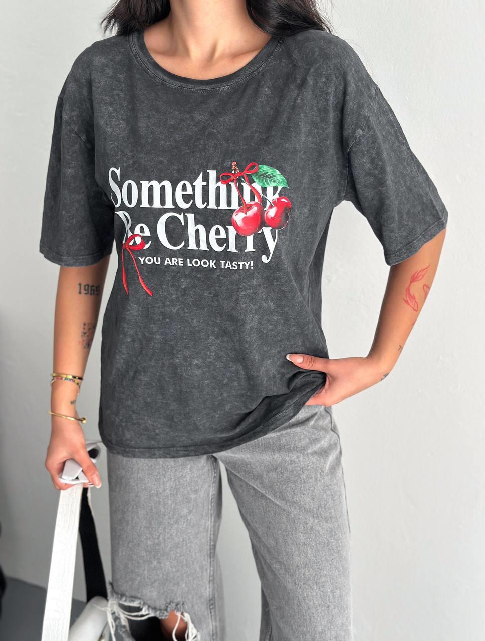 SOMETHING YIKAMALI T-SHIRT-1741 - FÜME