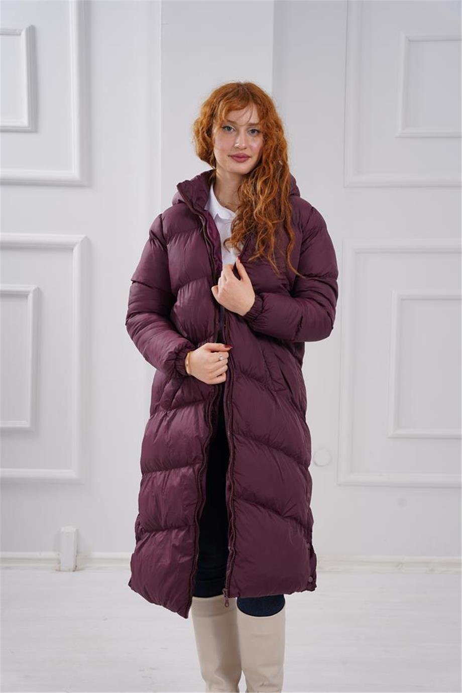 YANLARI ÇITÇITLI UZUN ŞİŞME MONT-3663