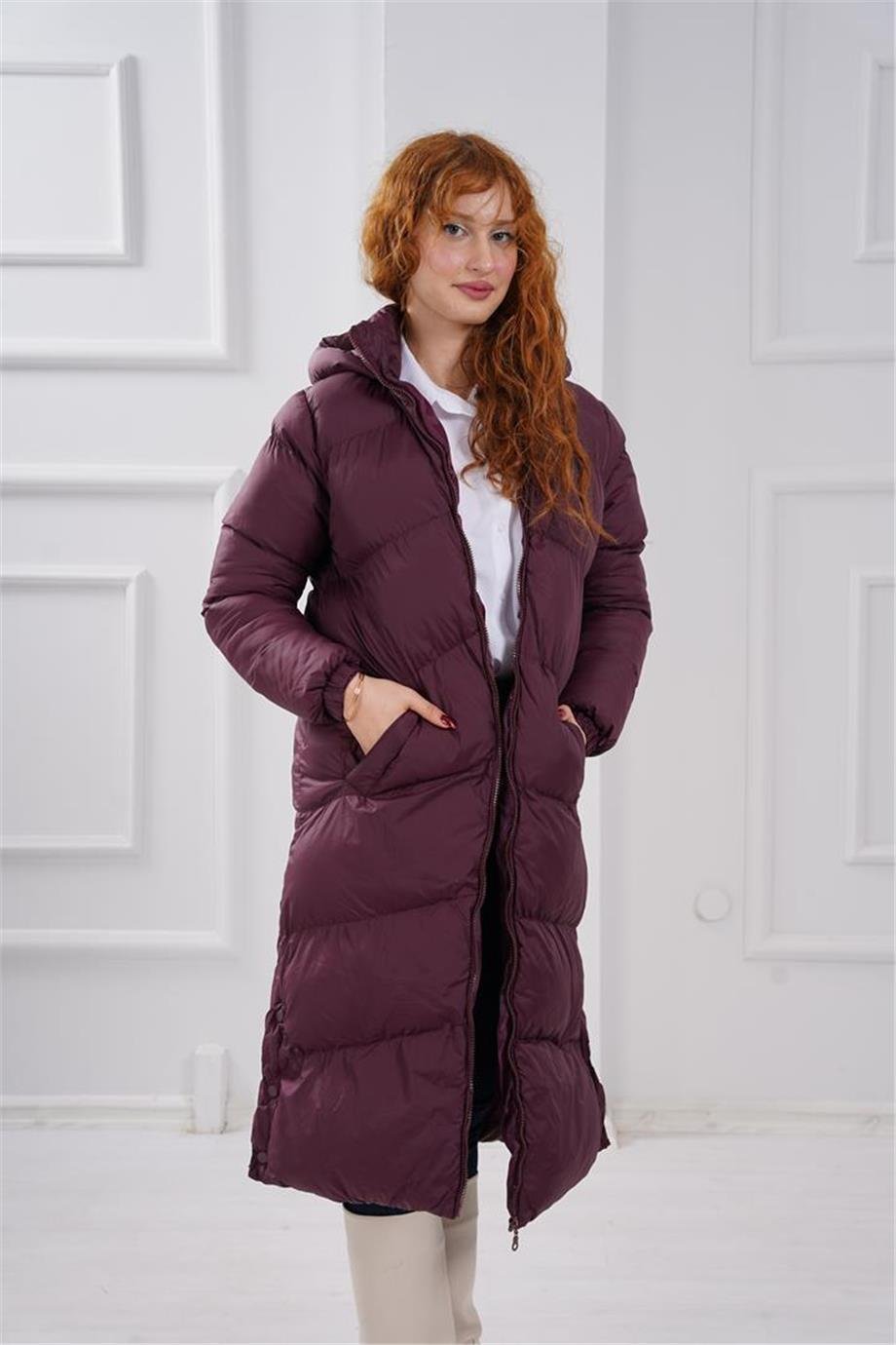 YANLARI ÇITÇITLI UZUN ŞİŞME MONT-3663