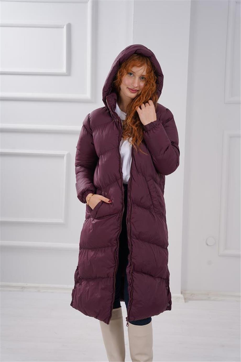 YANLARI ÇITÇITLI UZUN ŞİŞME MONT-3663