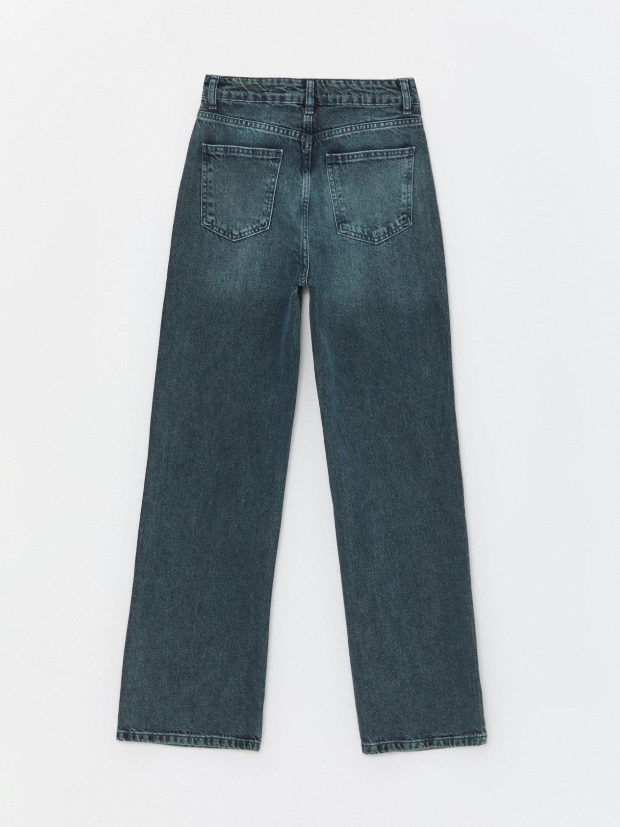 Koyu Mavi Wide Leg Jean Pantolon