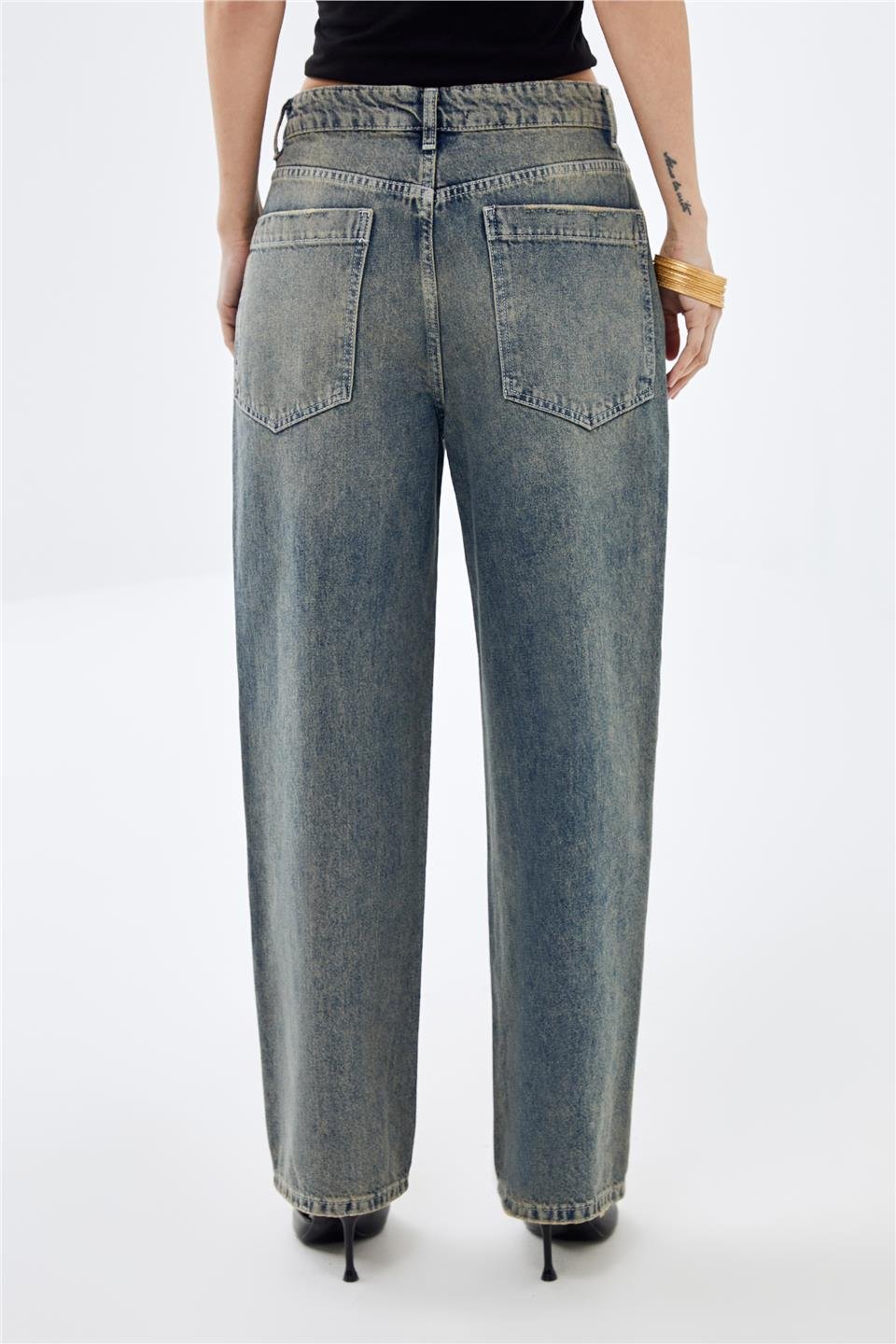 MAVI Düşük Bel Wide Leg Vintage Sustainable Denim Jean Pantolon