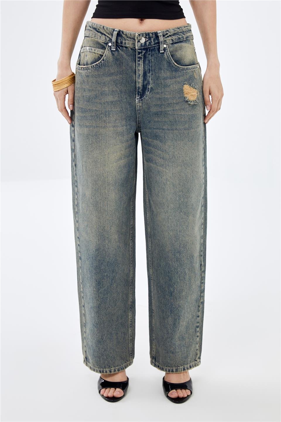 MAVI Düşük Bel Wide Leg Vintage Sustainable Denim Jean Pantolon