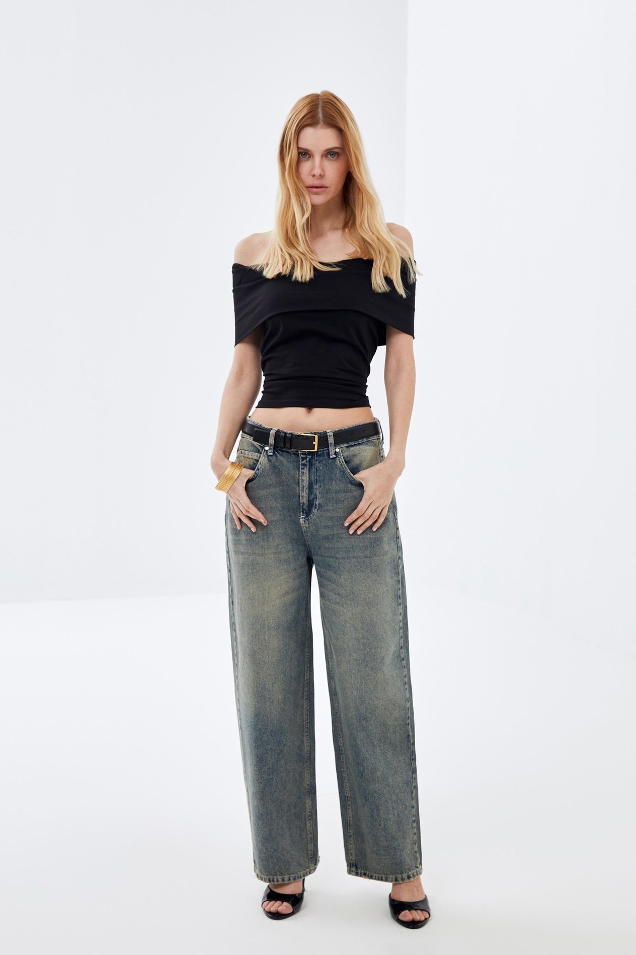 MAVI Düşük Bel Wide Leg Vintage Sustainable Denim Jean Pantolon
