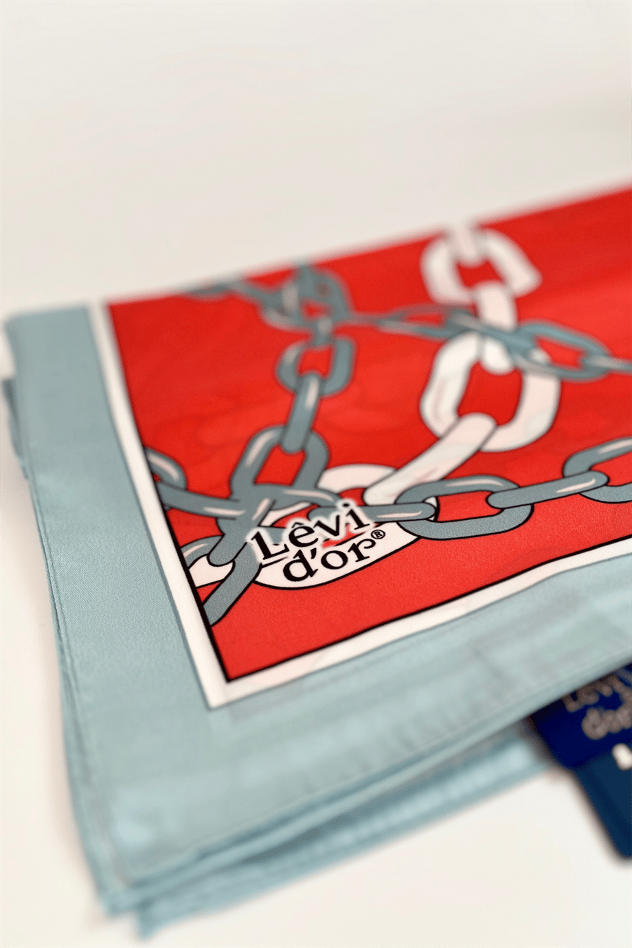 Levidor Zincir Desenli Twill Şal Kırmızı