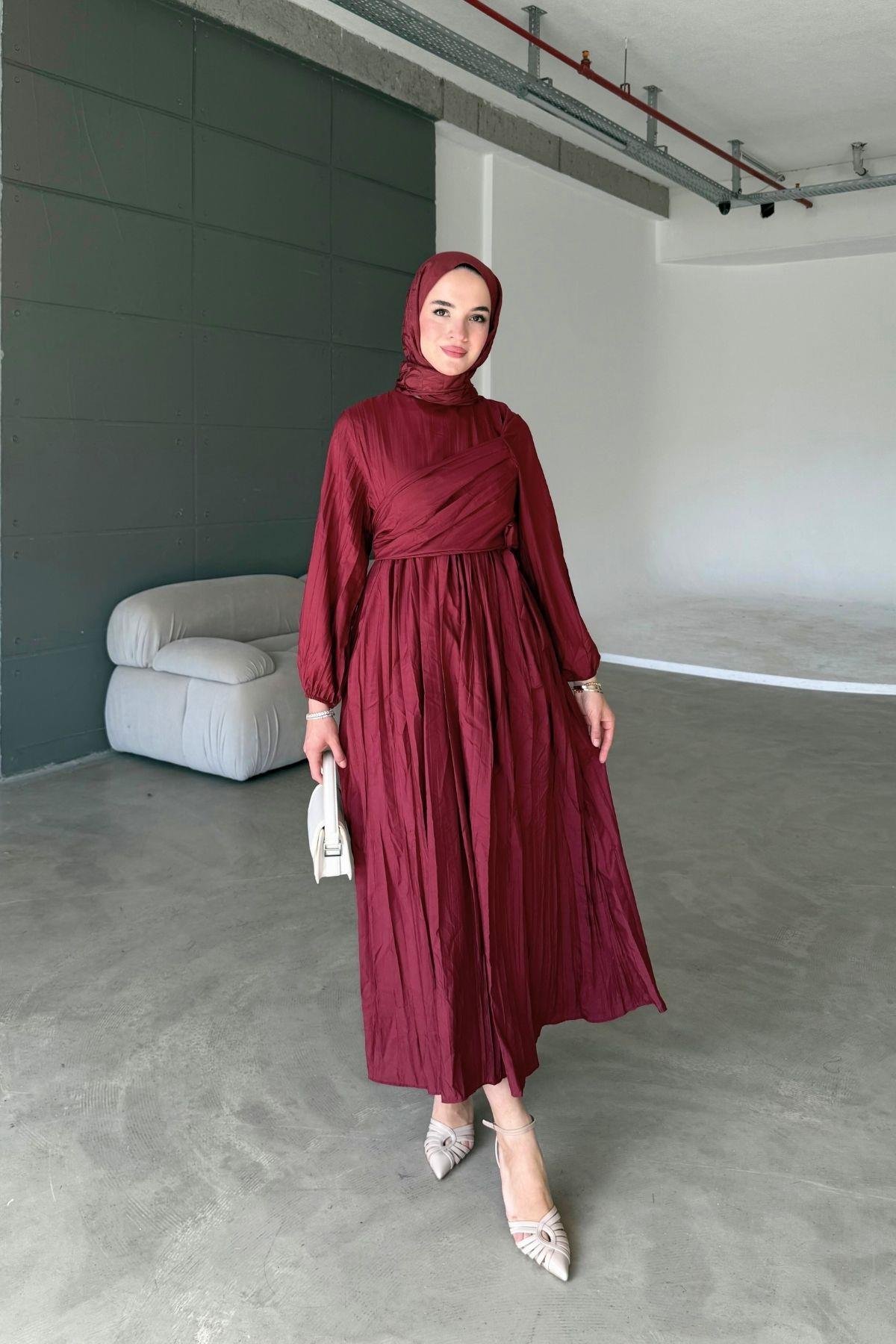 Liva Crush Elbise Bordo