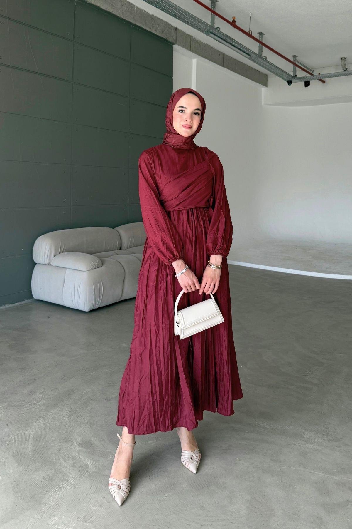 Liva Crush Elbise Bordo