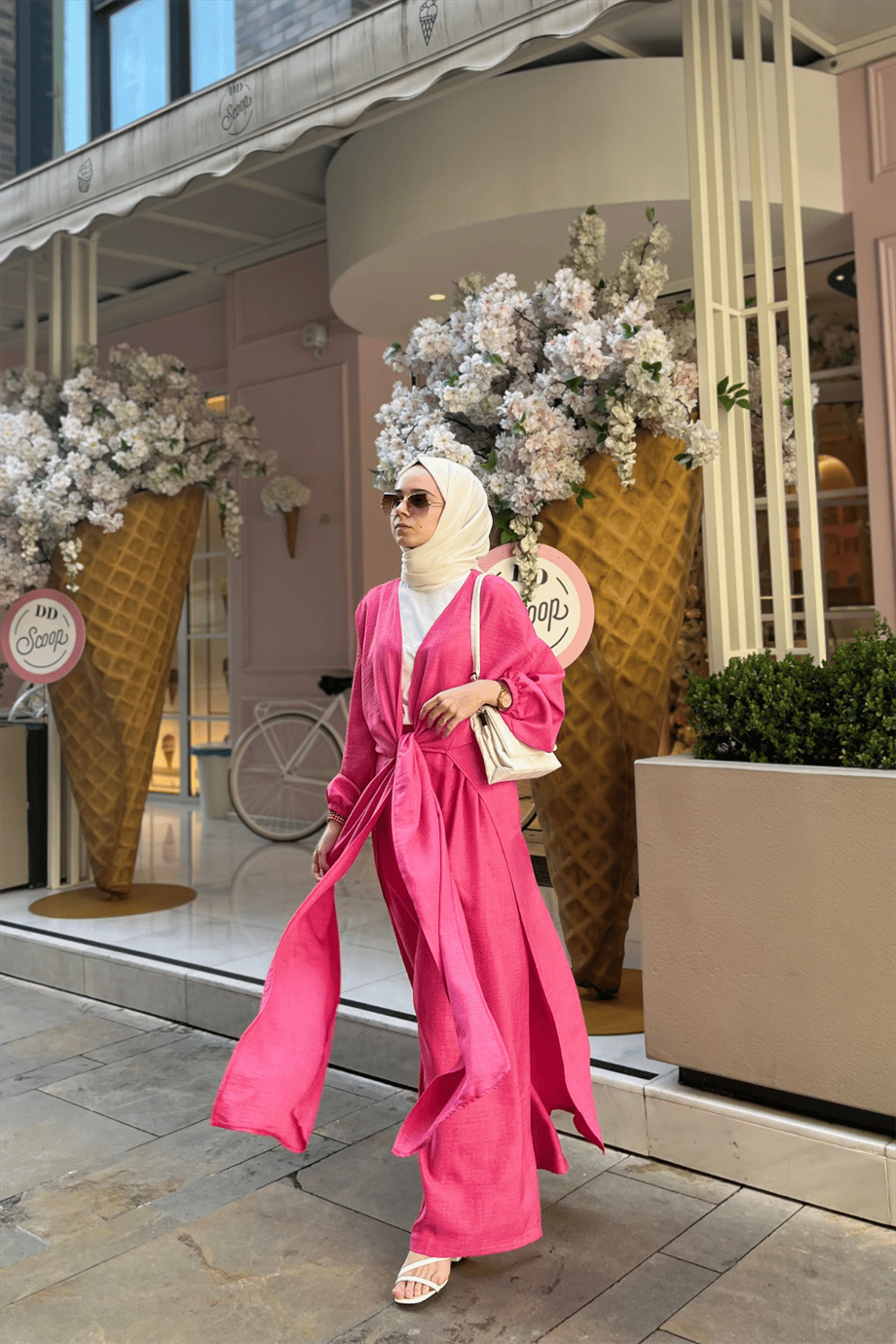 Live Kimono Takım Fuşya