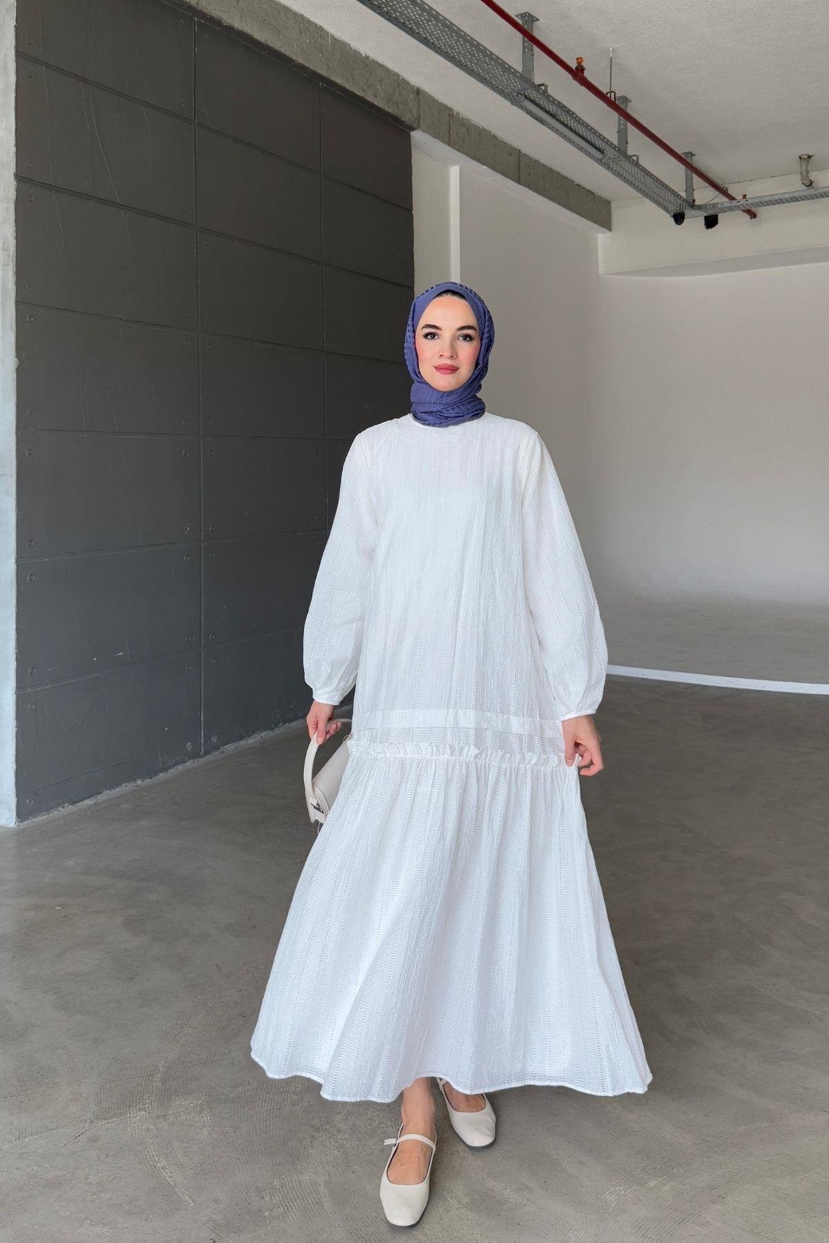 Milla Elbise Beyaz