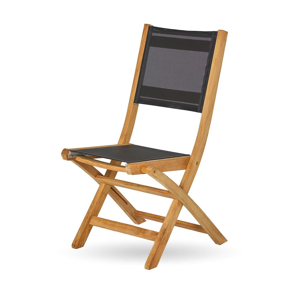Kayu Teak Arona Batyline Black Katlanır Kolsuz Sandalye