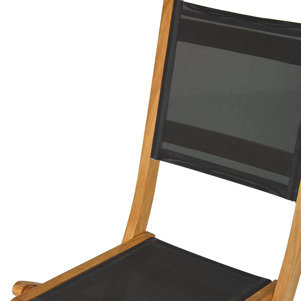 Kayu Teak Arona Batyline Black Katlanır Kolsuz Sandalye