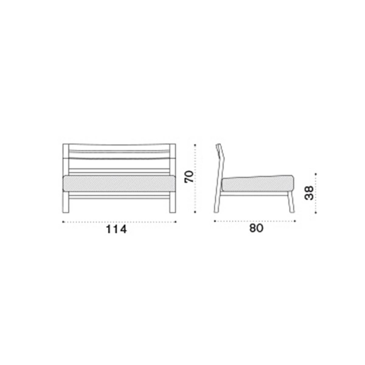 Ethimo Costes Teak Intermediate Module