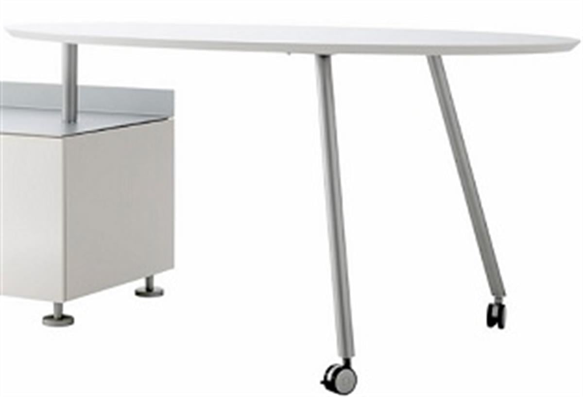 Everywhere Çalışma Masası Tablası – Oval - Gloss whıte lacquer - H74 W88 L150