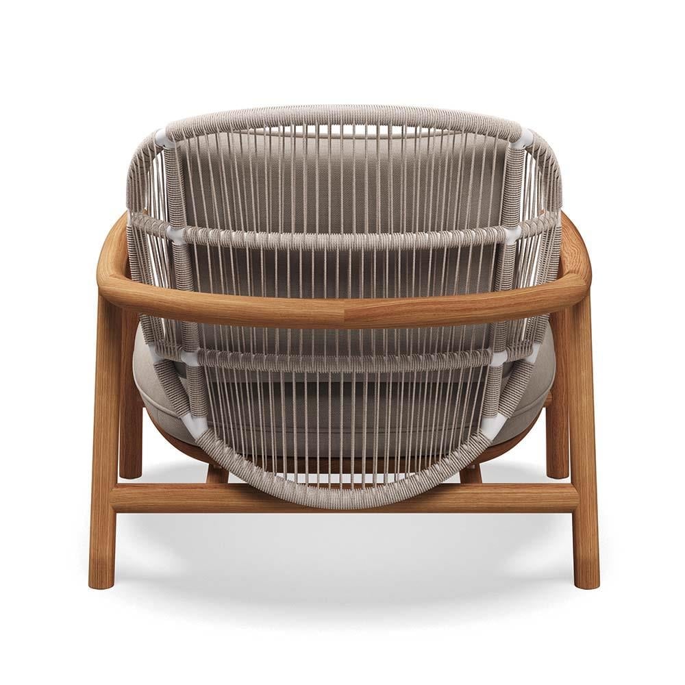 Fern  Alçak Sırtlı Tekli Koltuk-İskelet Natural Teak -White Dune-Kumaş Natural Fife Canvas-(Grade B)