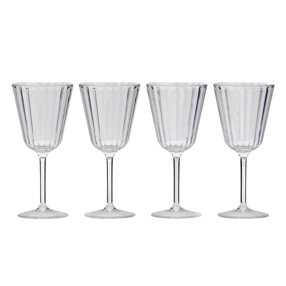 Flamefield Crystal Line Akrilik Dörtlü Kadeh Seti