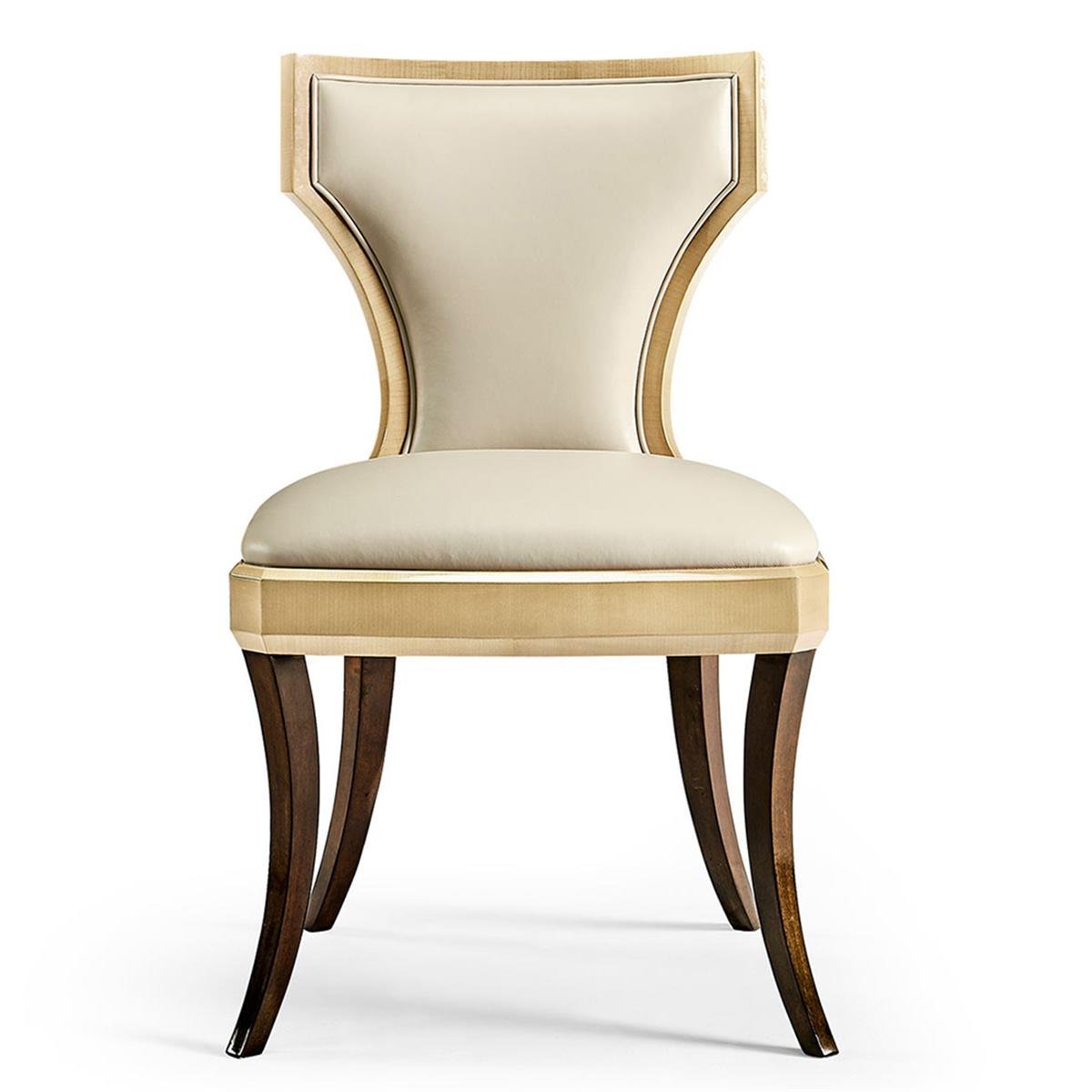Full Back Art Deco Champagne Kolsuz Yemek Sandalyesi