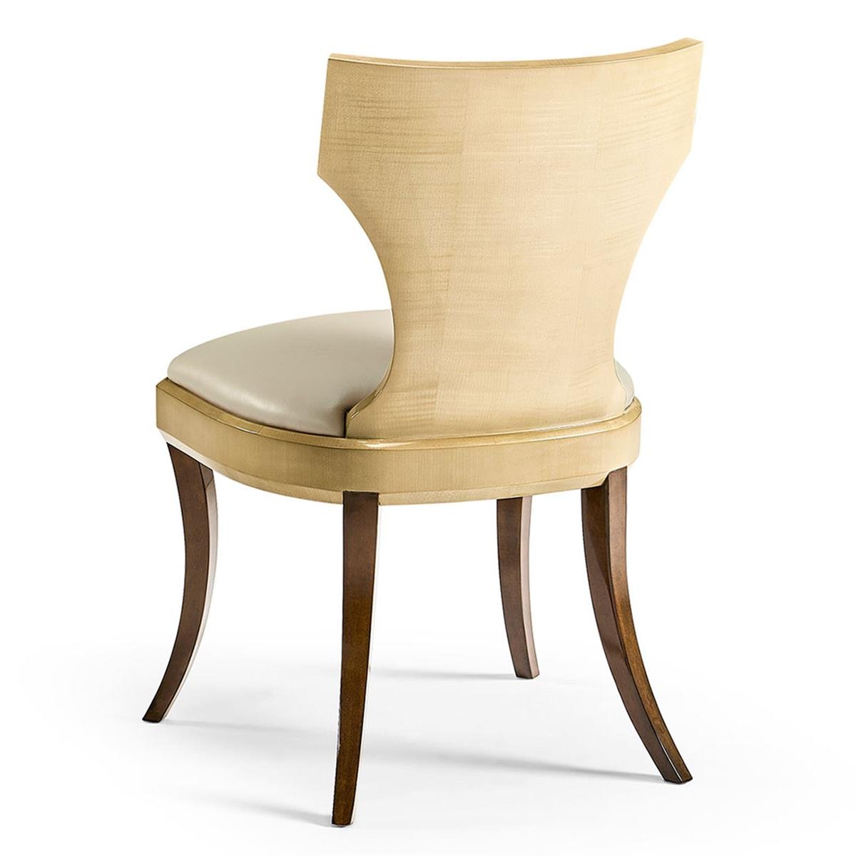Full Back Art Deco Champagne Kolsuz Yemek Sandalyesi