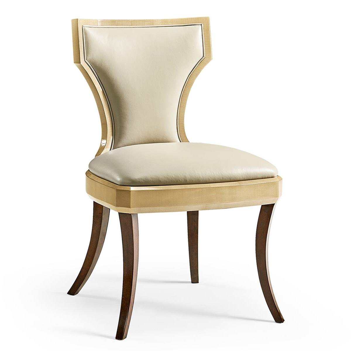 Full Back Art Deco Champagne Kolsuz Yemek Sandalyesi