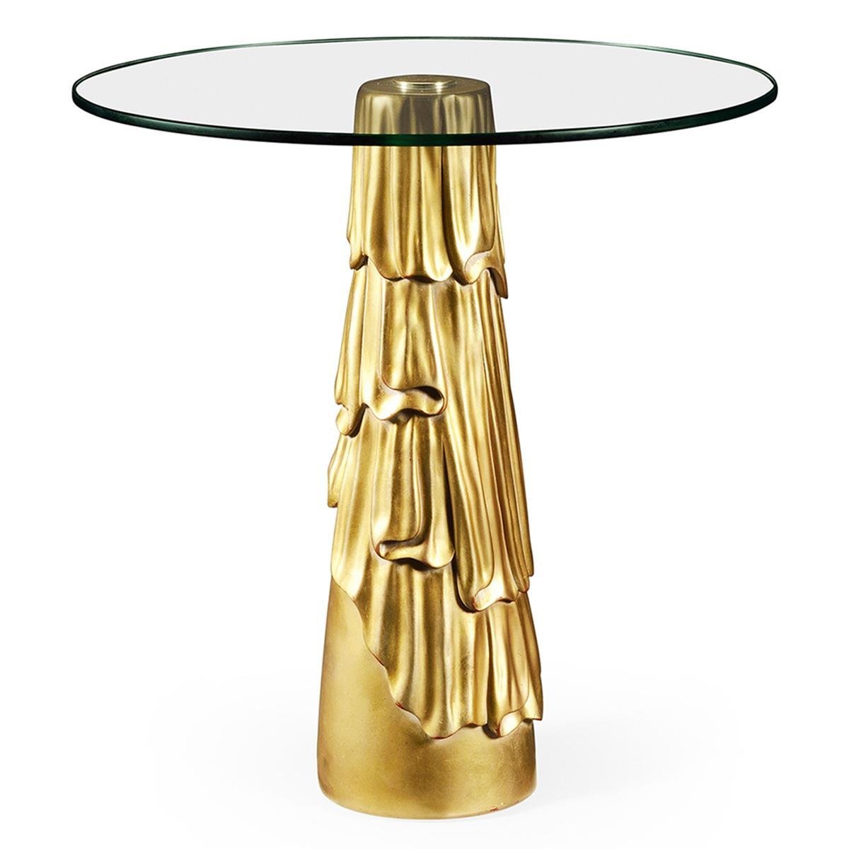 Jonathan Charles 35 Gilded Antique Gold Side Table