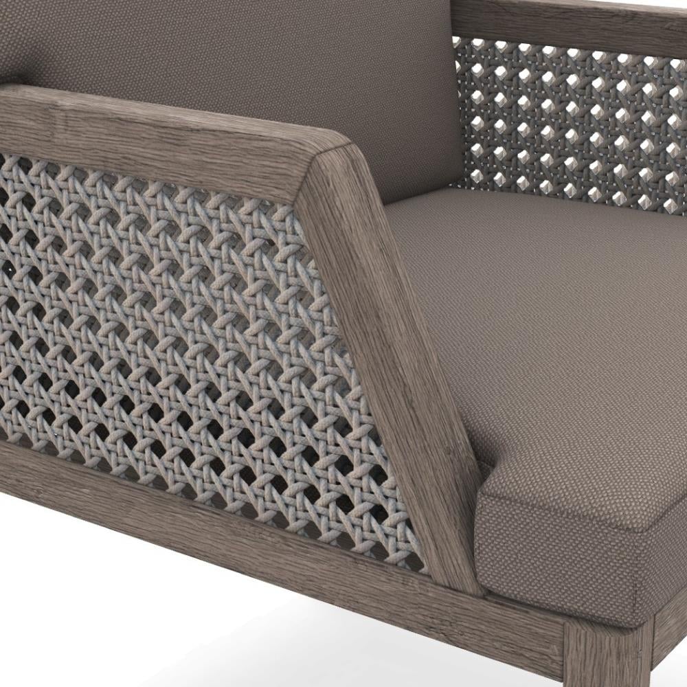 Grand Life Kollu Yemek Sandalye-Pickled Teak-Rope Taupe