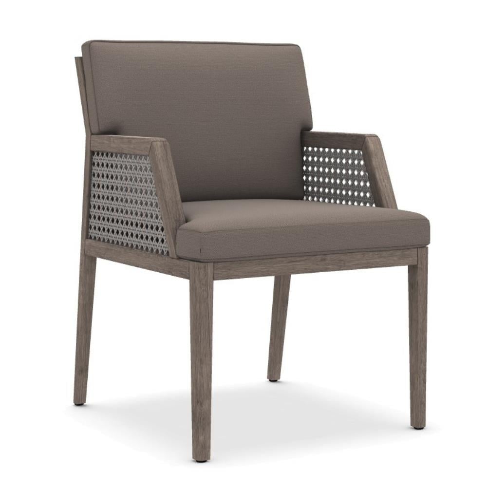Grand Life Kollu Yemek Sandalye-Pickled Teak-Rope Taupe