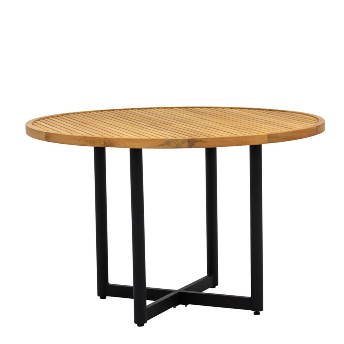 Jakarta Yemek Masası-Black Antique-Top Natural Teak