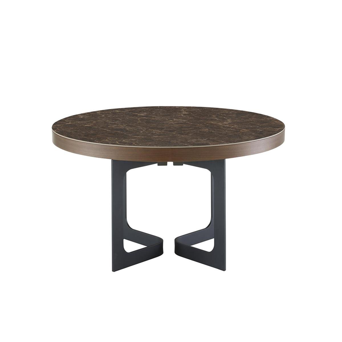 Java Yuvarlak Açılır Yemek Masası-Tabla Emparador Ceramic-Ayak Black Lacquered