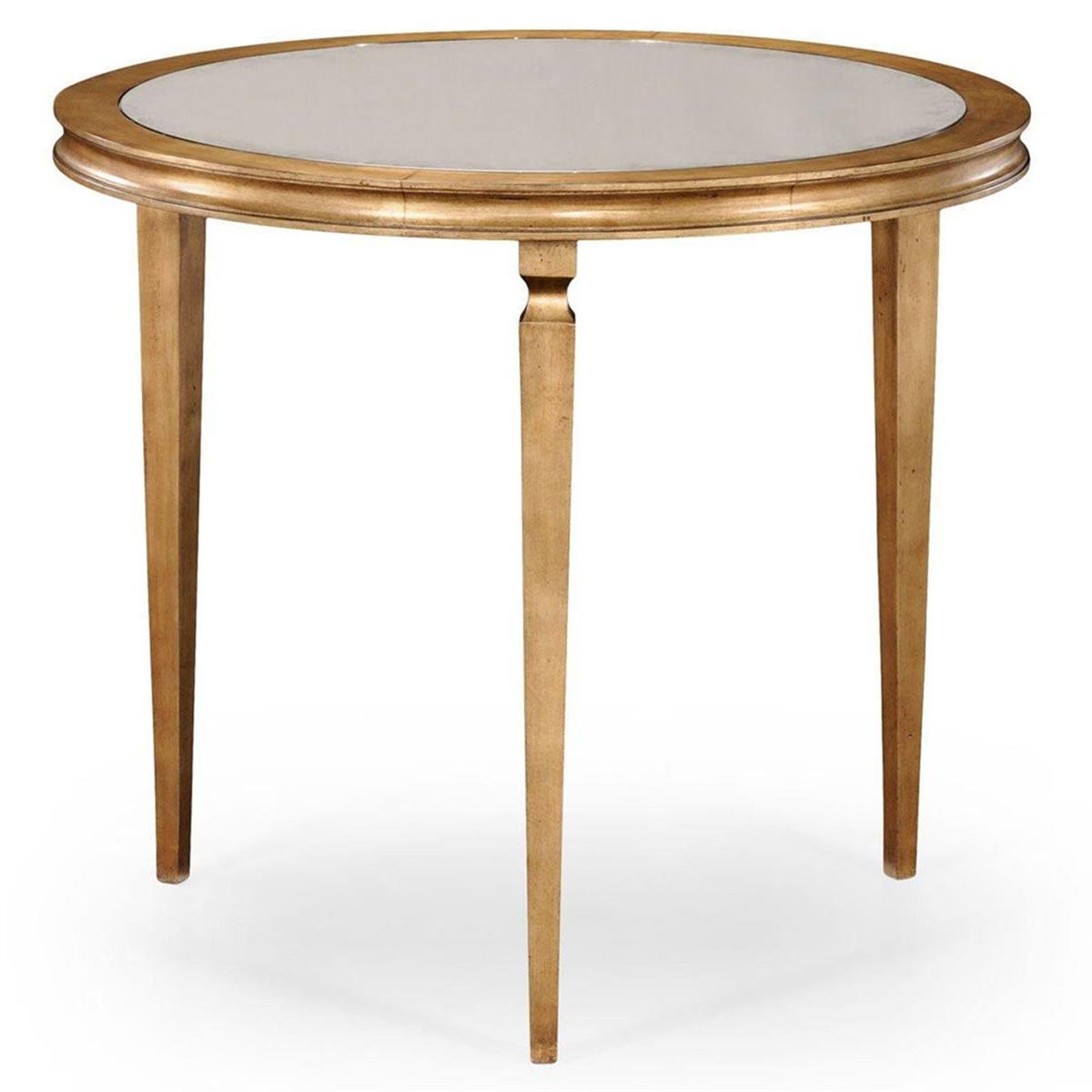 Jc Modern-Luxe Yuvarlak Masa(Altın) - Finish-Pai-21 (Gilded Iron) - Antiqued Ayna Yüzey