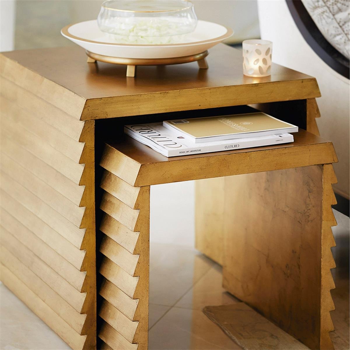 Bernhardt Jet Set Gold İkili Zigon Sehpa