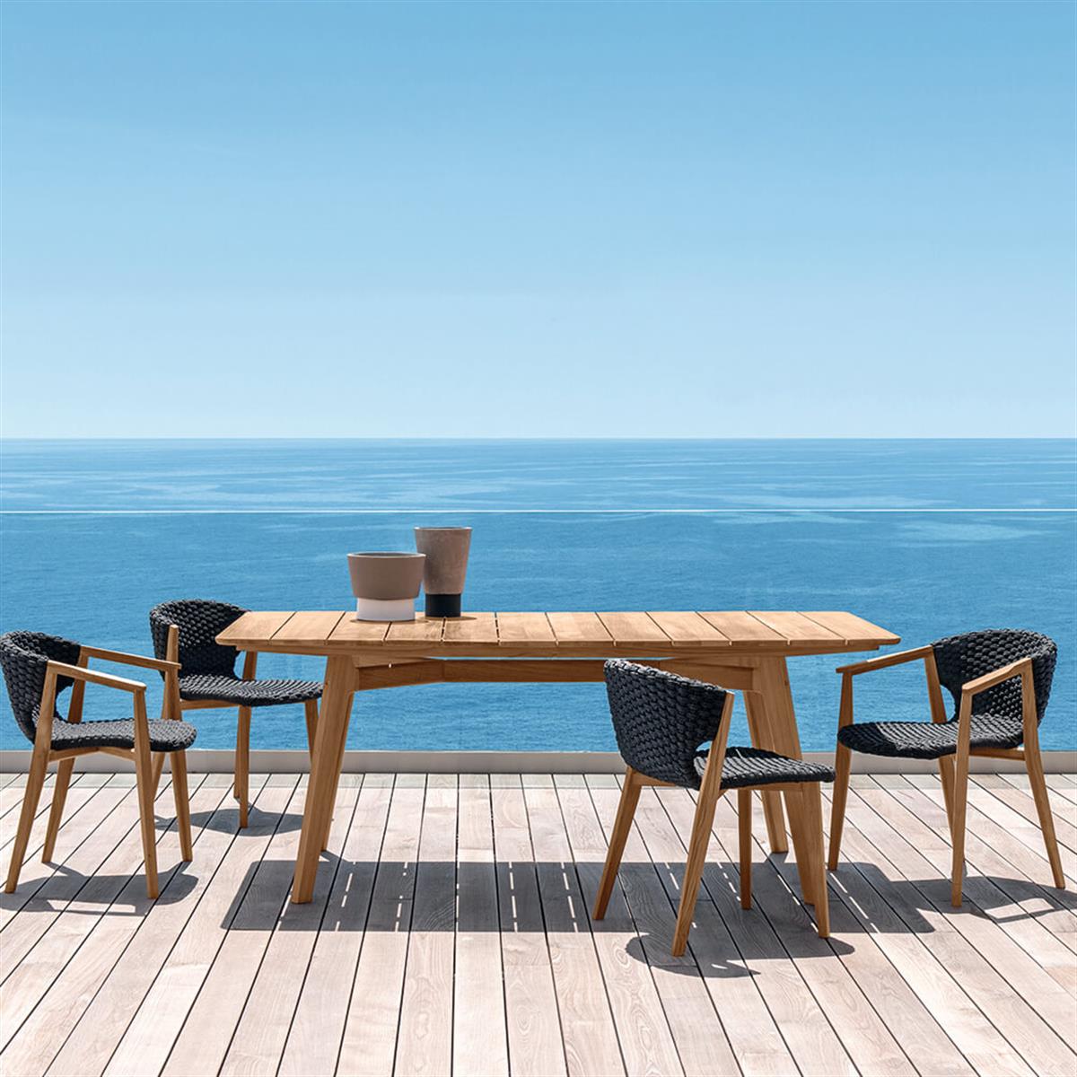 Knit Dikdötgen Yemek Masası (200)-Teak
