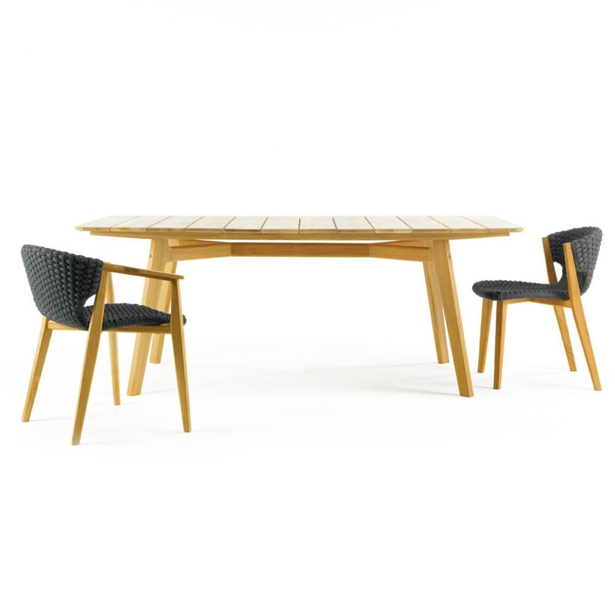 Knit Dikdötgen Yemek Masası (200)-Teak