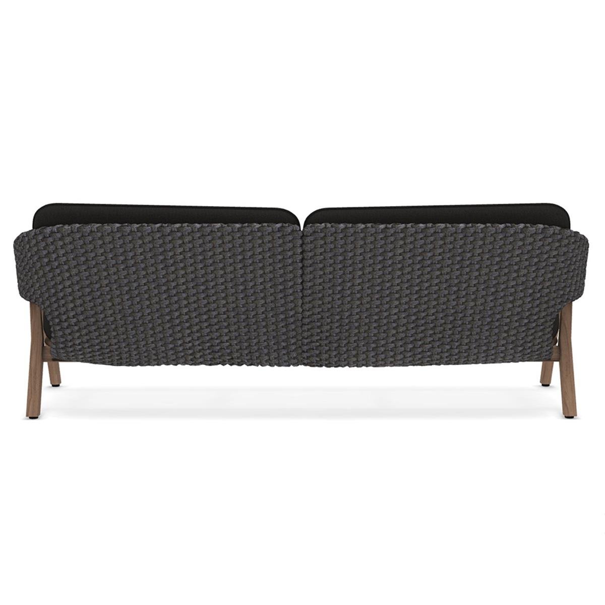 Knit Üçlü Kanepe-İskelet Teak-Rope Lava Grey-(Sunbrella Minder Dahil)