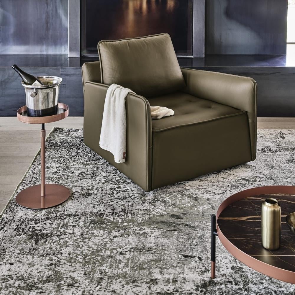 Lift Yan Sehpa-Frame Lacquered Rose (M329)-Internal Frame Lacquered Gloss Black (M055S)-Top Velvet Matt Anthracite Glass (C183S)