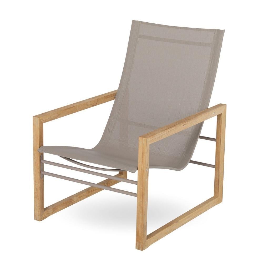 Milan Tekli Koltuk (Lounge Chair)-Finish Sand Phifer 2-Frame Taupe Coated