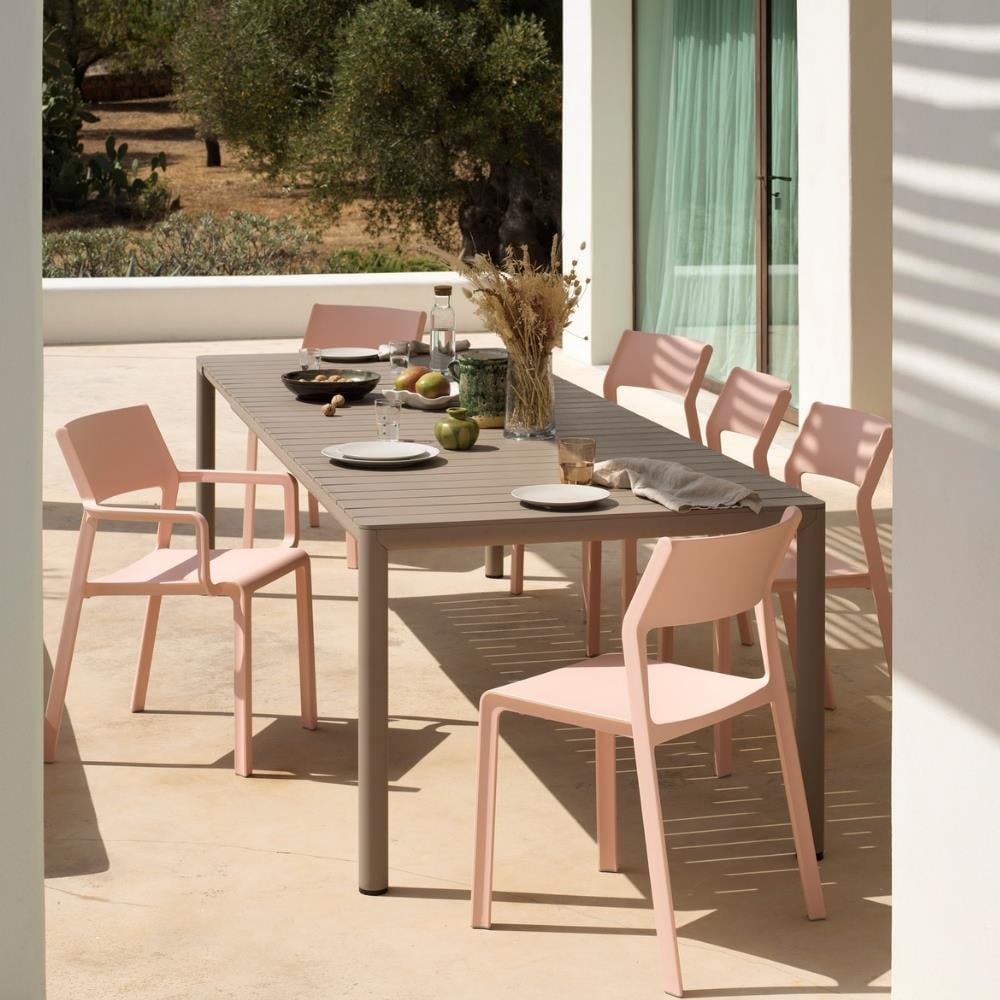 Nardi Trill Rosa Bouquet Sandalye Tevere Tortora Masa Takımı